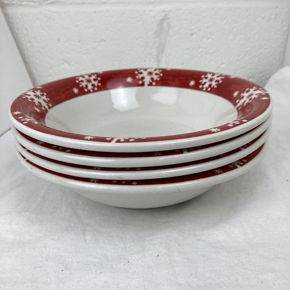 Royal Norfolk Salad Plates Red Snowflake Christmas 8 1/2" Holiday 1Pc - Picture 5 of 6